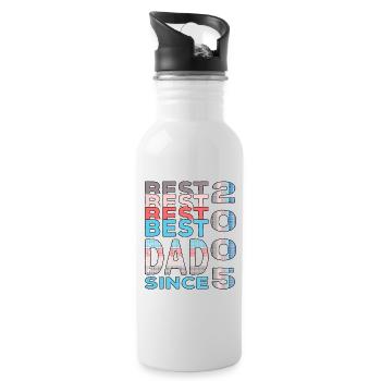 Meilleur papa du monde depuis 2005 Fête des Pères - Gourde avec paille intégrée - blanc - Droite