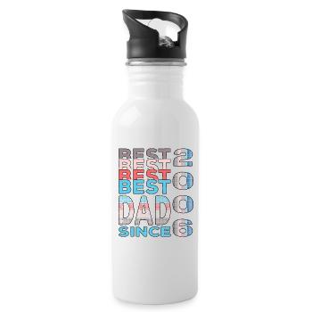 Best dad in the world since 2006 Father's Day - Water bottle with straw - white - Right