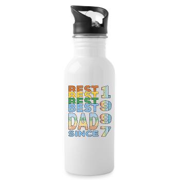Best dad in the world since 1997 Father's Day - Water bottle with straw - white - Right