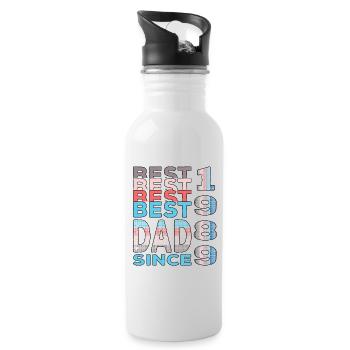 Bester Papa der Welt seit 1989 Vatertag - Trinkflasche mit integriertem Trinkhalm - Weiß - Rechts