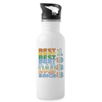 Bester Papa der Welt seit 1988 Vatertag - Trinkflasche mit integriertem Trinkhalm - Weiß - Rechts