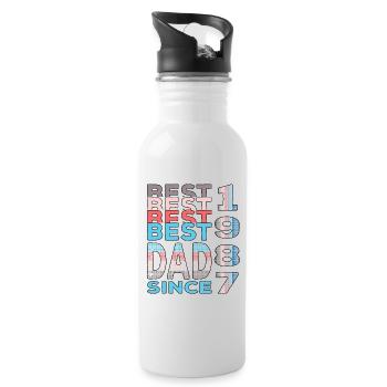 Meilleur papa du monde depuis 1987 Fête des Pères - Gourde avec paille intégrée - blanc - Droite