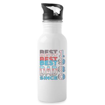 Bester Papa der Welt seit 1980 Vatertag - Trinkflasche mit integriertem Trinkhalm - Weiß - Rechts