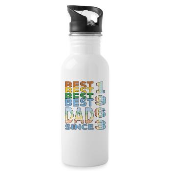Best dad in the world since 1963 Father's Day - Water bottle with straw - white - Right