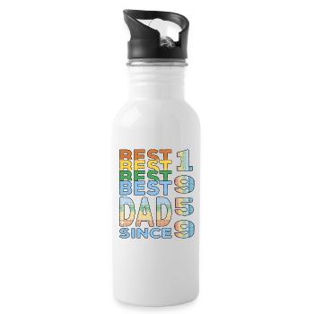 Best dad in the world since 1959 Father's Day - Water bottle with straw - white - Right
