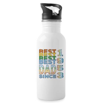 Bester Papa der Welt seit 1953 Vatertag - Trinkflasche mit integriertem Trinkhalm - Weiß - Rechts
