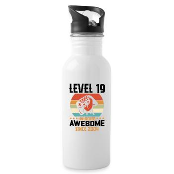 Level 19 Complete 2004 Birthday Gift - Water bottle with straw - white - Right