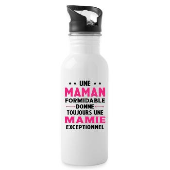 Cadeau pour Grand-Mère - Une Mamie Exceptionnelle - Gourde avec paille intégrée - blanc - Droite