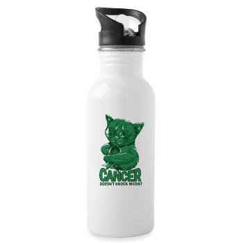 Cancer does not defeat liver cancer - Water bottle with straw - white - Right