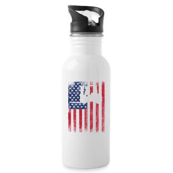 Forklift USA Flag - Water bottle with straw - white - Right