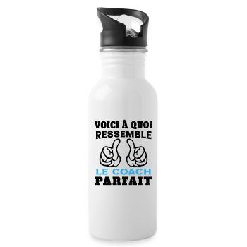 Coach parfait - Humour Cadeau pour coach sportif - Gourde avec paille intégrée - blanc - Droite