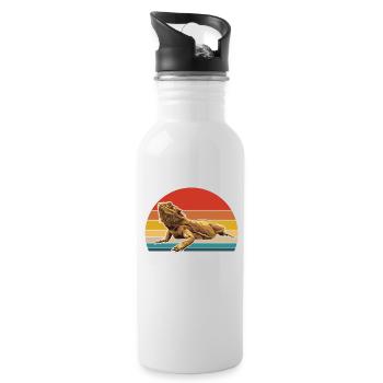Bearded Dragon The Beard Whisperer - Water bottle with straw - white - Right