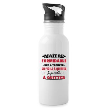 Maître formidable idée cadeau maître d'école - Gourde avec paille intégrée - blanc - Droite