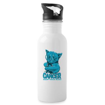 Krebs Katze Prostatakrebs - Trinkflasche mit integriertem Trinkhalm - Weiß - Rechts