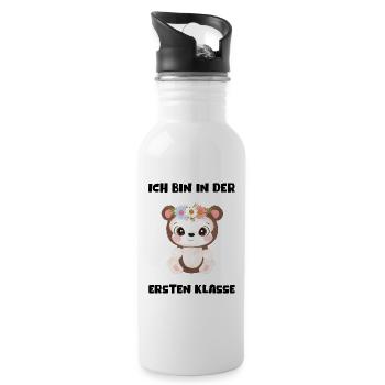 Mädchen Einschulung 2023 Schulbeginn Schulkind - Trinkflasche mit integriertem Trinkhalm - Weiß - Rechts