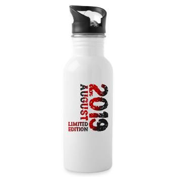 2019 August Limited Edition 4. Geburtstag Outfit - Trinkflasche mit integriertem Trinkhalm - Weiß - Rechts
