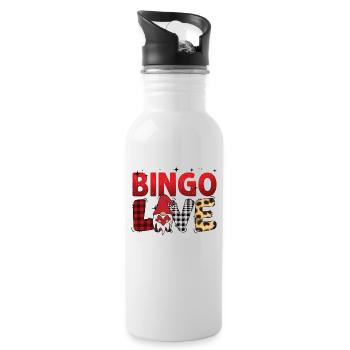 Bingo Liebe Büffel Plaid Gnom Bingo - Trinkflasche mit integriertem Trinkhalm - Weiß - Rechts