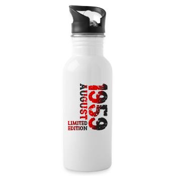 1959 August Limited Edition 64th Birthday Outfit - Water bottle with straw - white - Right