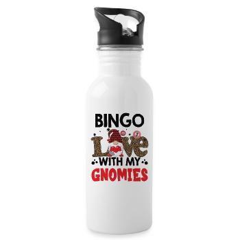 Bingo Liebe Mit Meinen Gnomies Leo Bingo - Trinkflasche mit integriertem Trinkhalm - Weiß - Rechts
