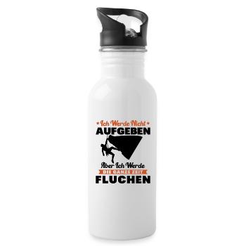 Klettern Ich werde nicht aufgeben fluchen Bouldern - Trinkflasche mit integriertem Trinkhalm - Weiß - Rechts