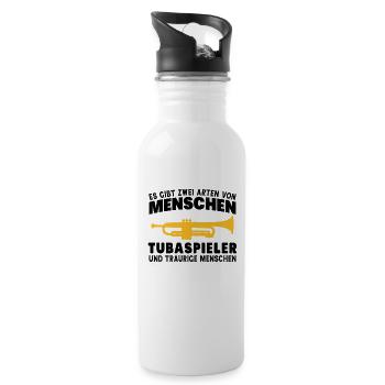 Tuba Zwei Arten von Menschen Tubaspieler Tubist - Trinkflasche mit integriertem Trinkhalm - Weiß - Rechts