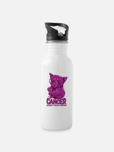 Cat honore un soignant spécialisé dans le cancer - Gourde avec paille intégrée - blanc