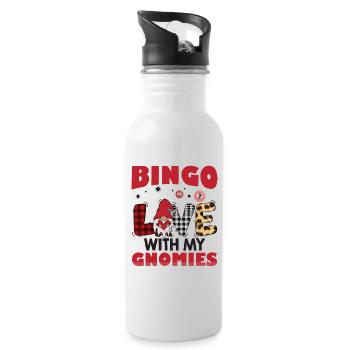 Bingo Liebe Mit Meinen Gnomies Buffalo Plaid Bingo - Trinkflasche mit integriertem Trinkhalm - Weiß - Rechts