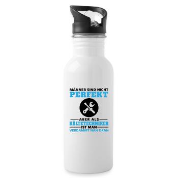 Kältetechniker Kältemonteur Klimatechniker - Trinkflasche mit integriertem Trinkhalm - Weiß - Rechts