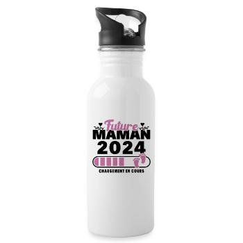 Future maman 2024 chargement en cours - Gourde avec paille intégrée - blanc - Droite