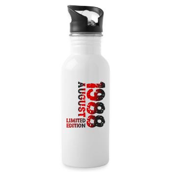 1988 August Limited Edition 35. Geburtstag Outfit - Trinkflasche mit integriertem Trinkhalm - Weiß - Rechts