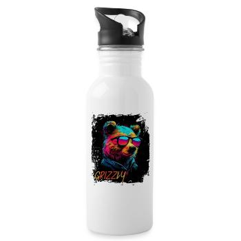 W RIZZ Bär - Trinkflasche mit integriertem Trinkhalm - Weiß - Rechts