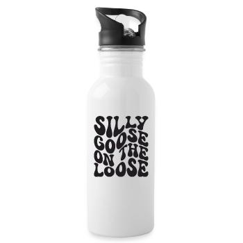 The stupid goose at large - Water bottle with straw - white - Right