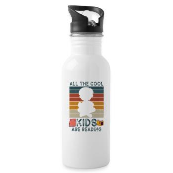 Alle Coolen Kids Lesen Lehrer - Trinkflasche mit integriertem Trinkhalm - Weiß - Rechts