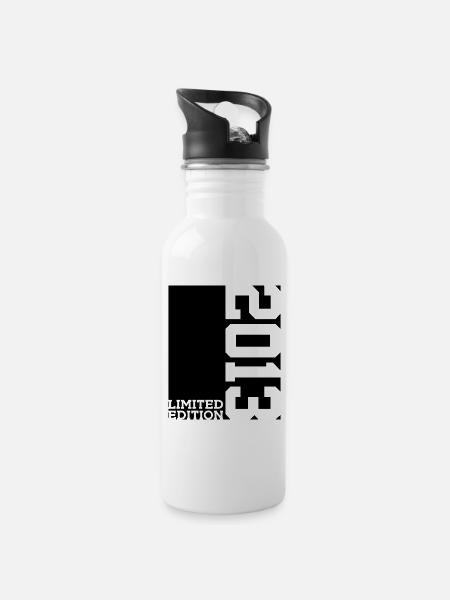LIMITED EDITION 2013 13. GEBURTSTAG - Trinkflasche mit integriertem Trinkhalm - Weiß