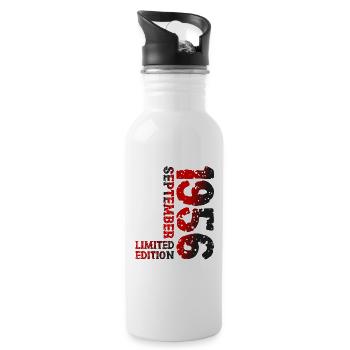 1956 September Limited Edition 67. Geburtstag Deko - Trinkflasche mit integriertem Trinkhalm - Weiß - Rechts