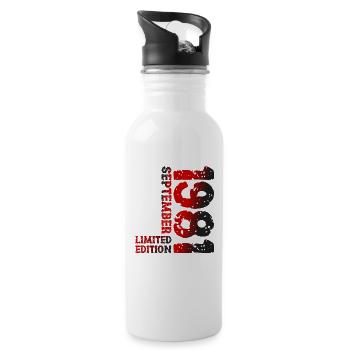 1981 September Limited Edition 42. Geburtstag Deko - Trinkflasche mit integriertem Trinkhalm - Weiß - Rechts
