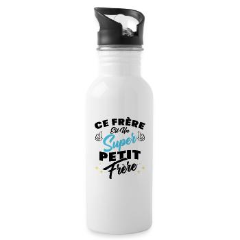 ce frère est un super petit frère - Gourde avec paille intégrée - blanc - Droite