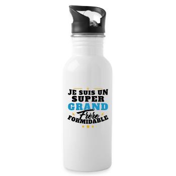 Je suis un Grand frère formidable cadeau - Gourde avec paille intégrée - blanc - Droite