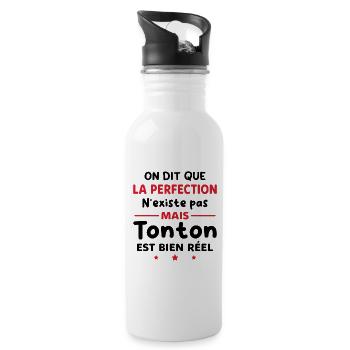 Cadeau Humour Tonton Parfait Oncle - Gourde avec paille intégrée - blanc - Droite