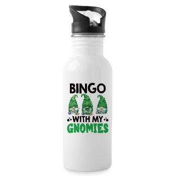 Bingo avec mes gnomies Bingo drôle - Gourde avec paille intégrée - blanc - Droite