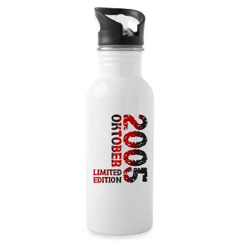 2005 Oktober Limited Edition 18. Geburtstag Deko - Trinkflasche mit integriertem Trinkhalm - Weiß - Rechts