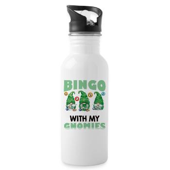 Bingo avec mes gnomies Bingo drôle - Gourde avec paille intégrée - blanc - Droite