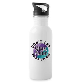 You Matter Don't Let Your Story End - Water bottle with straw - white - Right