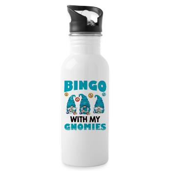 Bingo avec mes gnomies Bingo drôle - Gourde avec paille intégrée - blanc - Droite