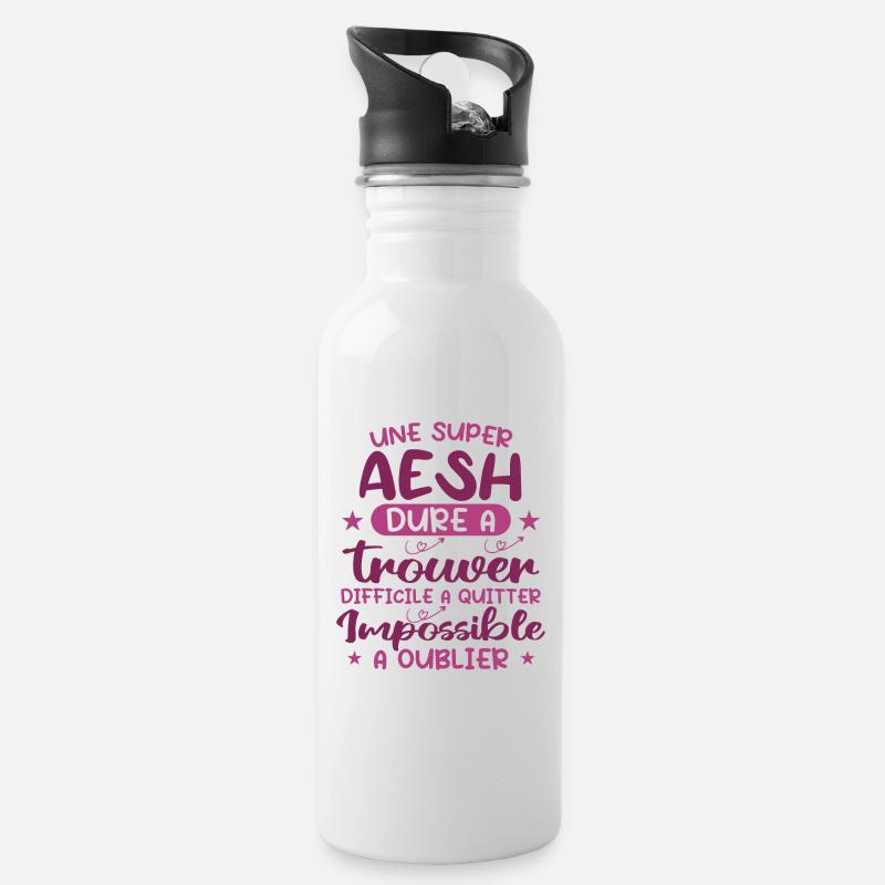 Super AESH Dure A Trouver Difficile A Quitter - Gourde avec paille intégrée - blanc