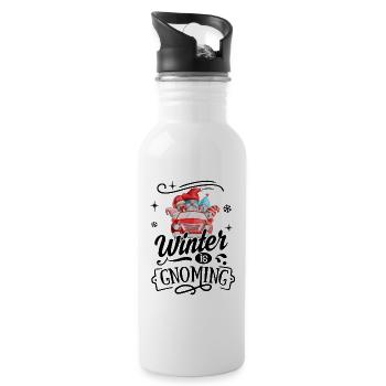 Winter Is Gnoming Weihnachtsgnom - Trinkflasche mit integriertem Trinkhalm - Weiß - Rechts