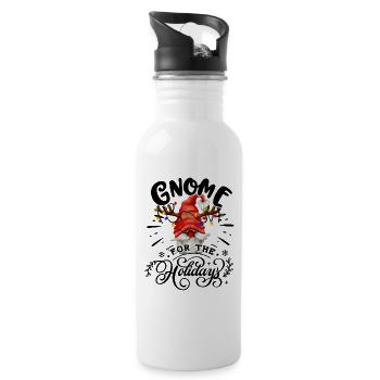 Gnomies Gnome For The Holidays Weihnachten - Trinkflasche mit integriertem Trinkhalm - Weiß - Rechts