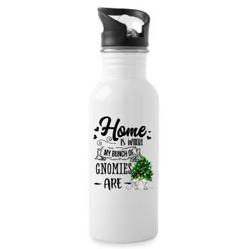 Home Is Where My Gnomies Are Christmas Gnome - Water bottle with straw - white - Right