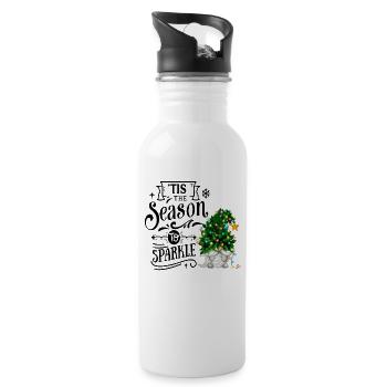 Tis The Season To Sparkle Christmas Gnome - Water bottle with straw - white - Right