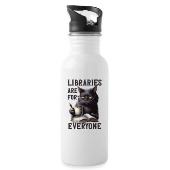 Libraries are for everyone Librarian - Water bottle with straw - white - Right